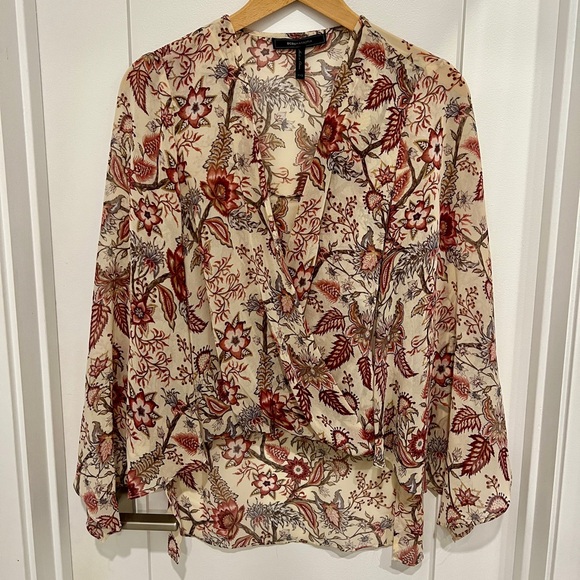 BCBGMaxAzria Faux Wrap Blouse - Picture 1 of 8